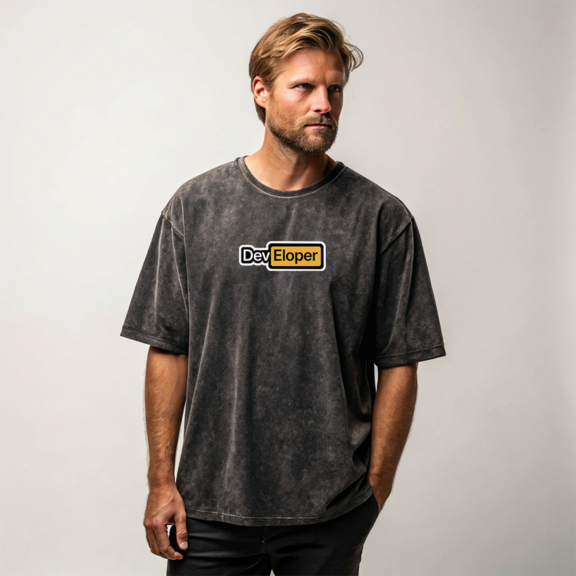 "DevEloper" Graphic T-Shirt – Vintage Black